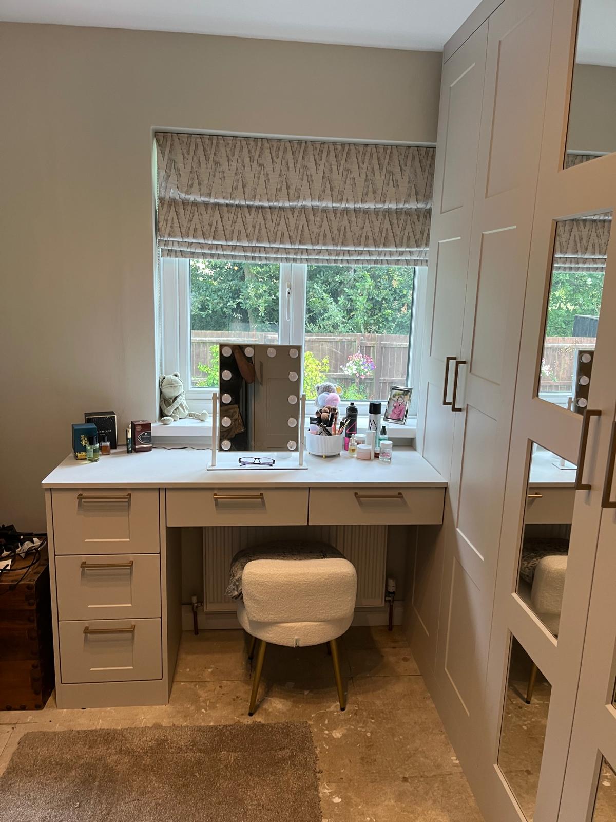 Bespoke alcove cabinets and shelving installed by Bespoke Furniture Group in a Newcastle home
