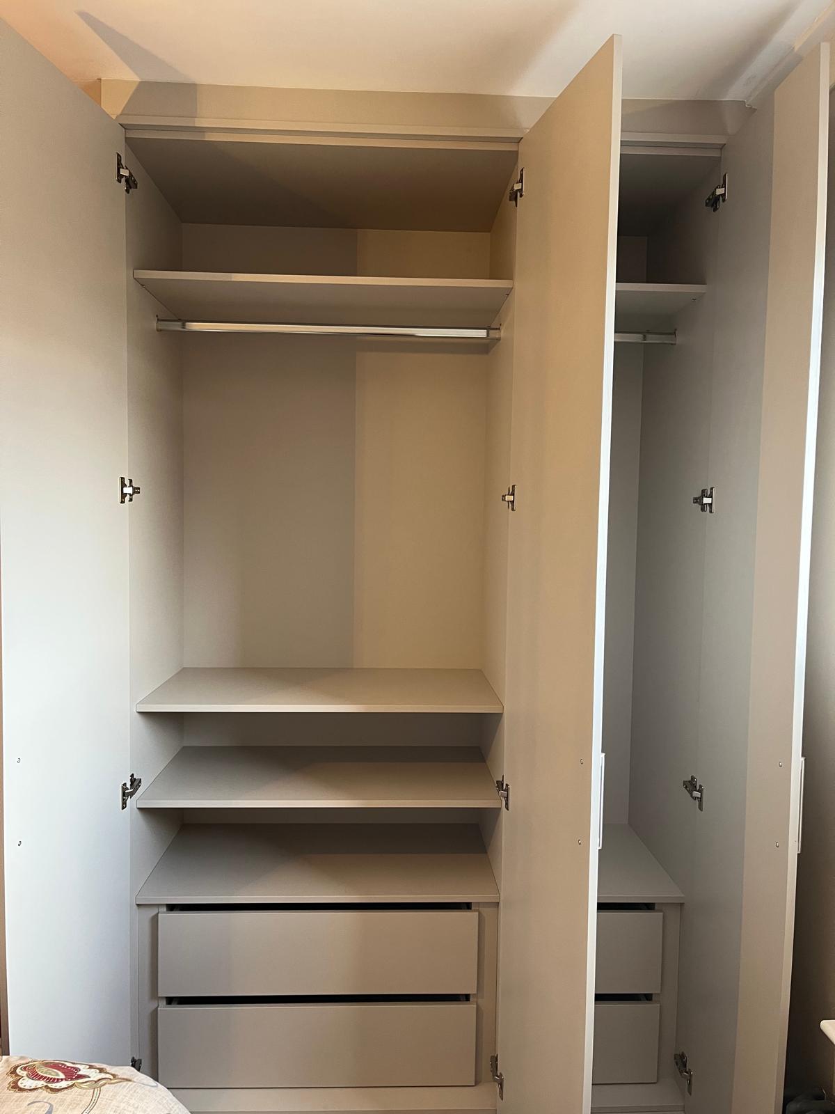 Bespoke alcove cabinets and shelving installed by Bespoke Furniture Group in a Newcastle home