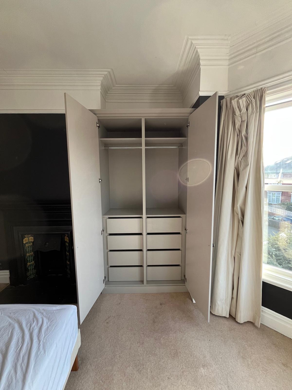 Bespoke alcove cabinets and shelving installed by Bespoke Furniture Group in a Newcastle home