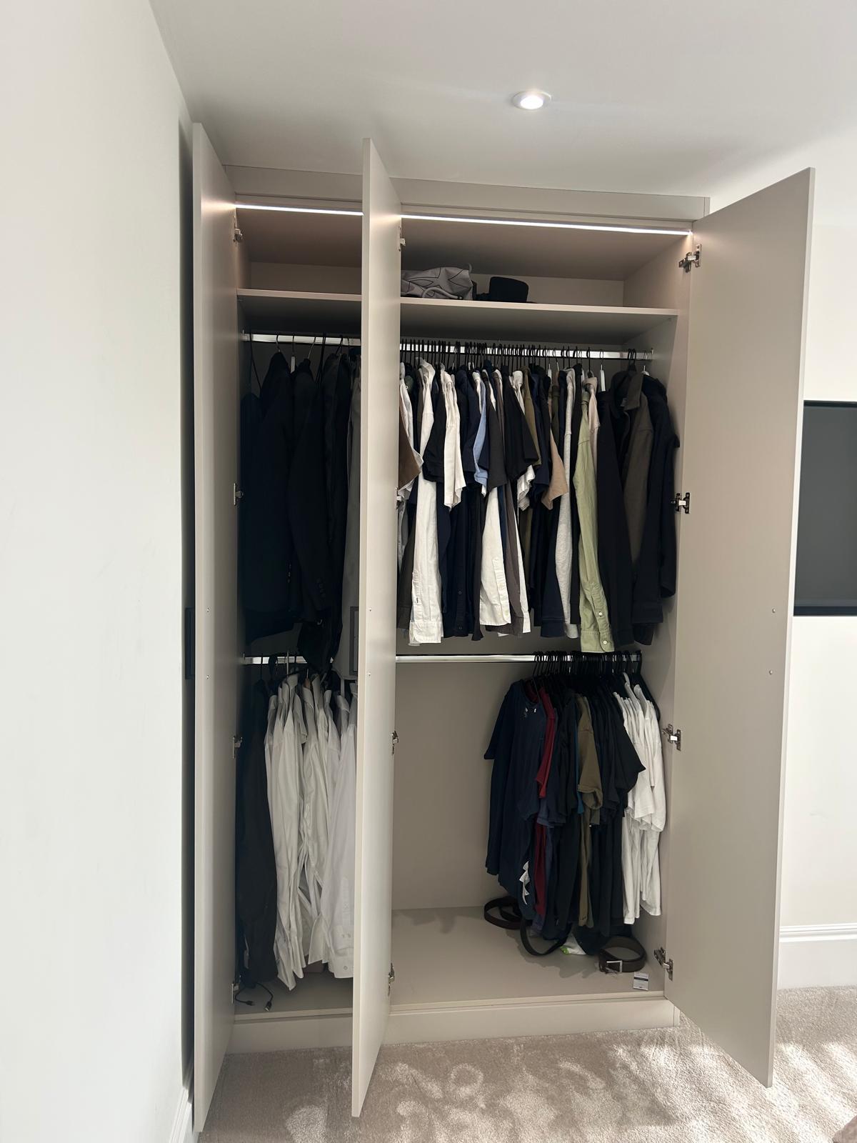Bespoke fitted wardrobes installed by Bespoke Furniture Group in a Newcastle home
