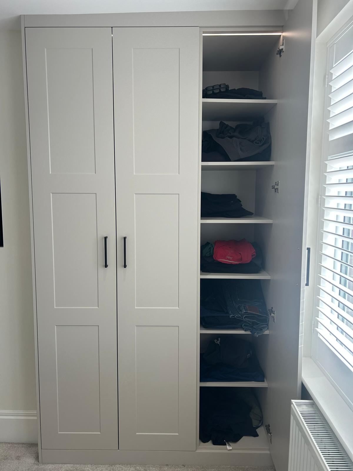 Bespoke fitted media wall installed by Bespoke Furniture Group in a Newcastle home