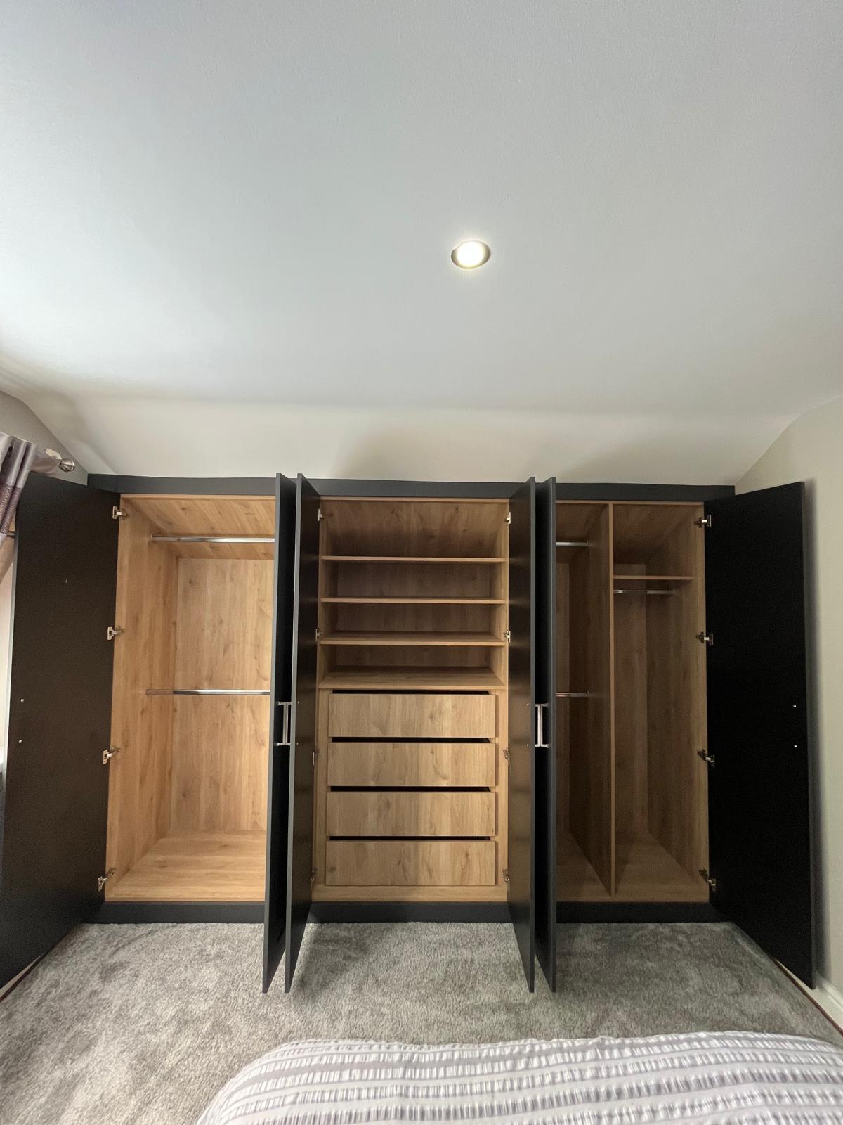 Bespoke fitted wardrobes installed by Bespoke Furniture Group in a Newcastle home