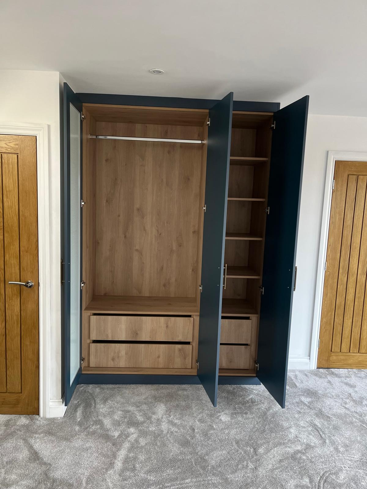 Bespoke fitted wardrobes installed by Bespoke Furniture Group in a Newcastle home