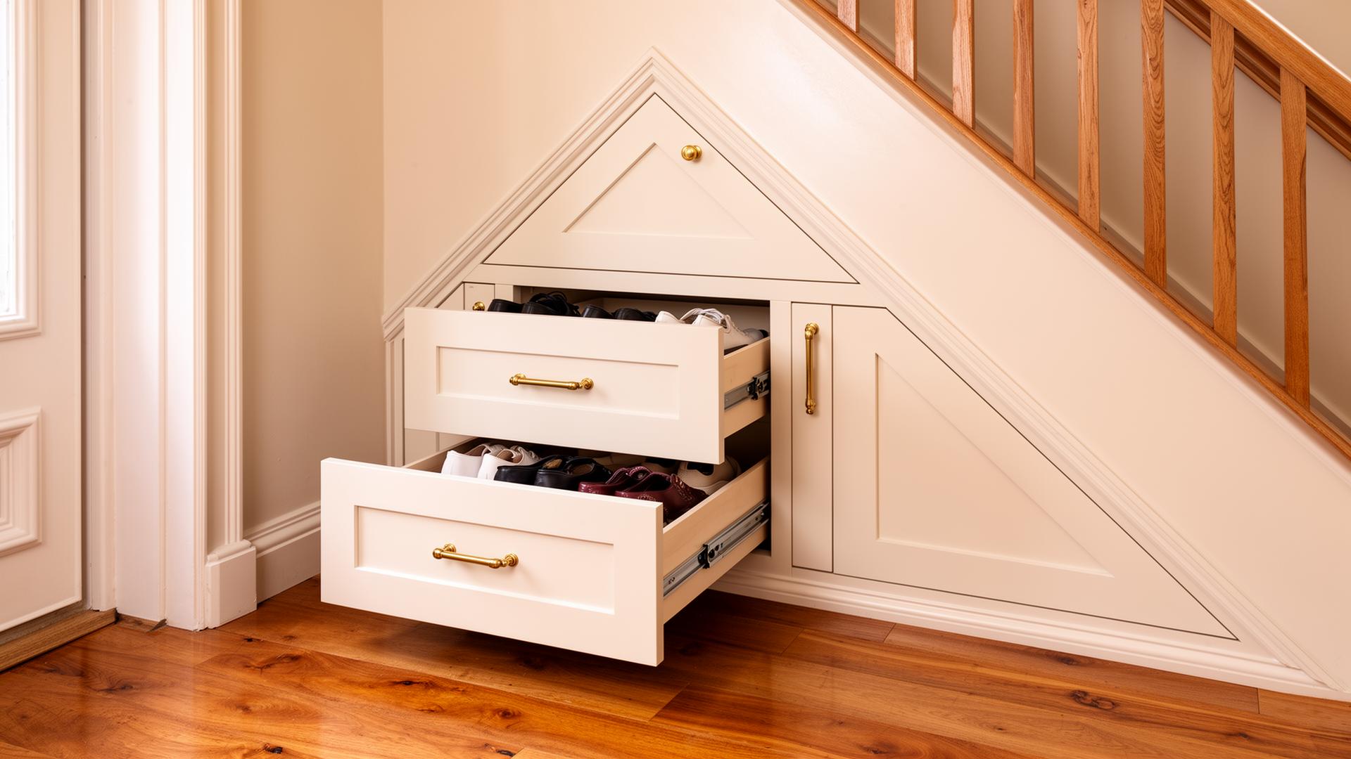 Bespoke under stairs pull-out drawer storage